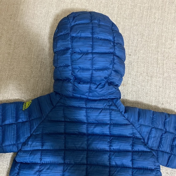 Snozu Blue/Lime Green Baby Puffer Snowsuit Size 9/12 Month - Picture 5 of 8